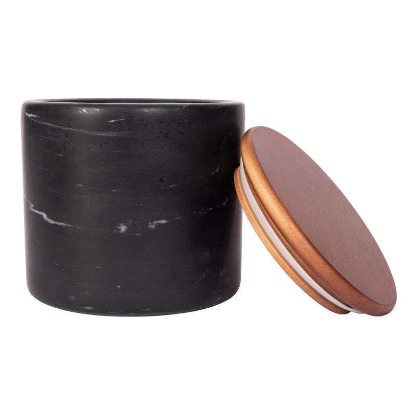 Pot en grès Artifacts Marble ™, Noir mat, 1,24 kilogramme
