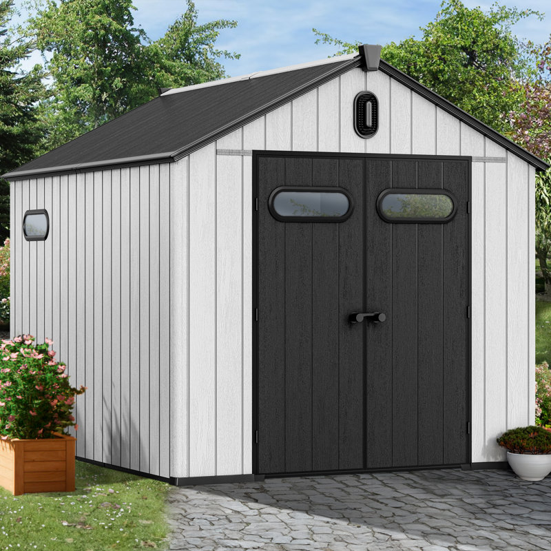 8 Ft. W x 10 Ft. D /8 Ft. W x 8 Ft. D Plastic Outdoor Storage Shed, 95" H x 91" W x 91" D