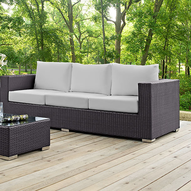 Modway Convene Outdoor Patio Sofa, White