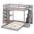 Bunk Bed With 3-Layer Shelves, Drawers And Storage Stairs-1426989053