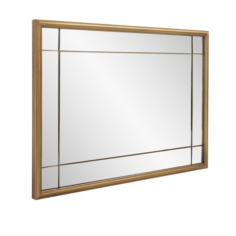 Miroir mural rectangulaire en métal, 36 po x 24 po, Or