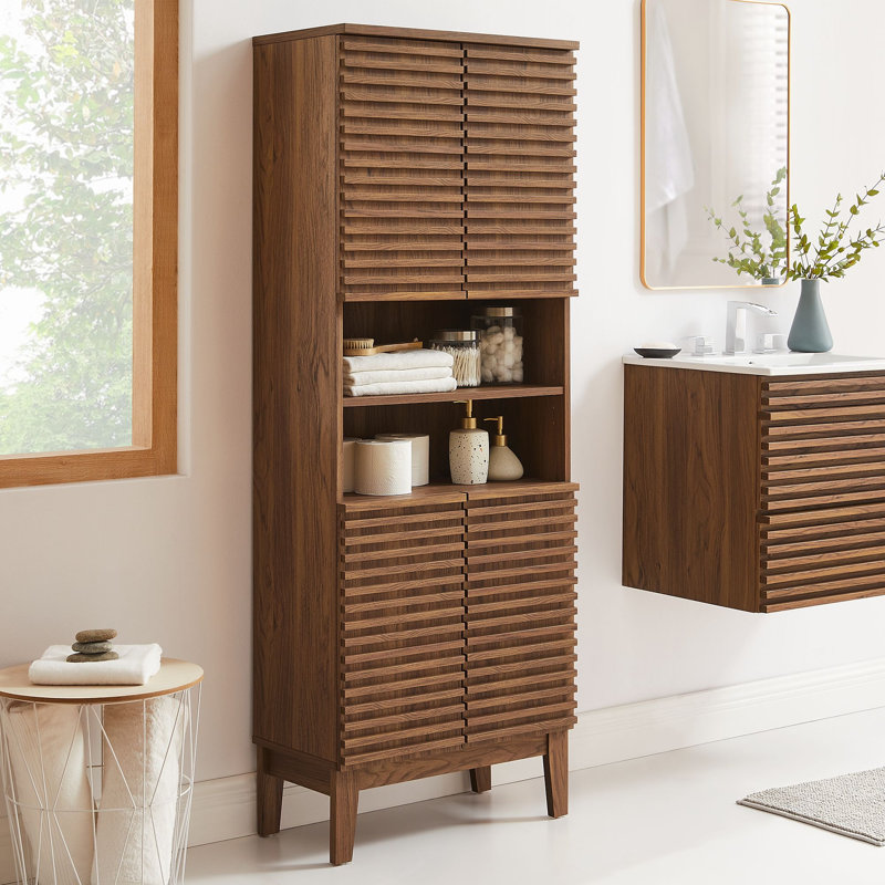 Armoire de rangement haute Render, Noyer