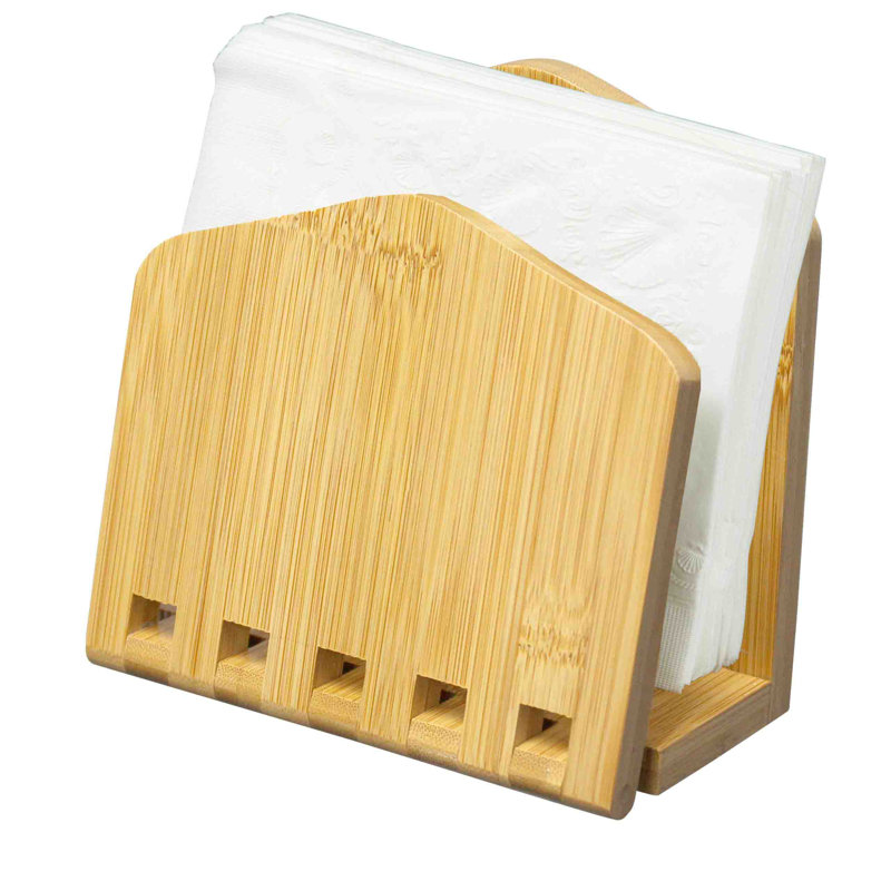 Bamboo No Mounting / Installation Required Napkin Holder