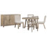 48" Round Dining Table With 2 Side Chairs 2 Host Chairs And Buffet