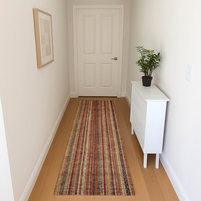 Premium Machine Washable Baford AMF1654 Stripes Rug, Runner 2'3" x 7'6"