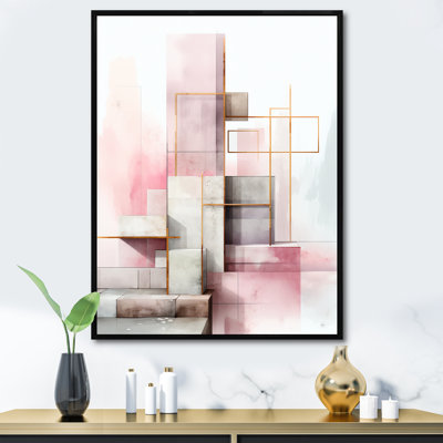 Pink And Grey Realms Dimensions - Abstract Collages Wall Art