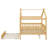 Full Size Wooden House Bed With Twin Size Trundle, Wood Bed Frame With Roof And Safety Guardrail For Kids, Teens, Boys Or Girls-1460201226-1460201231