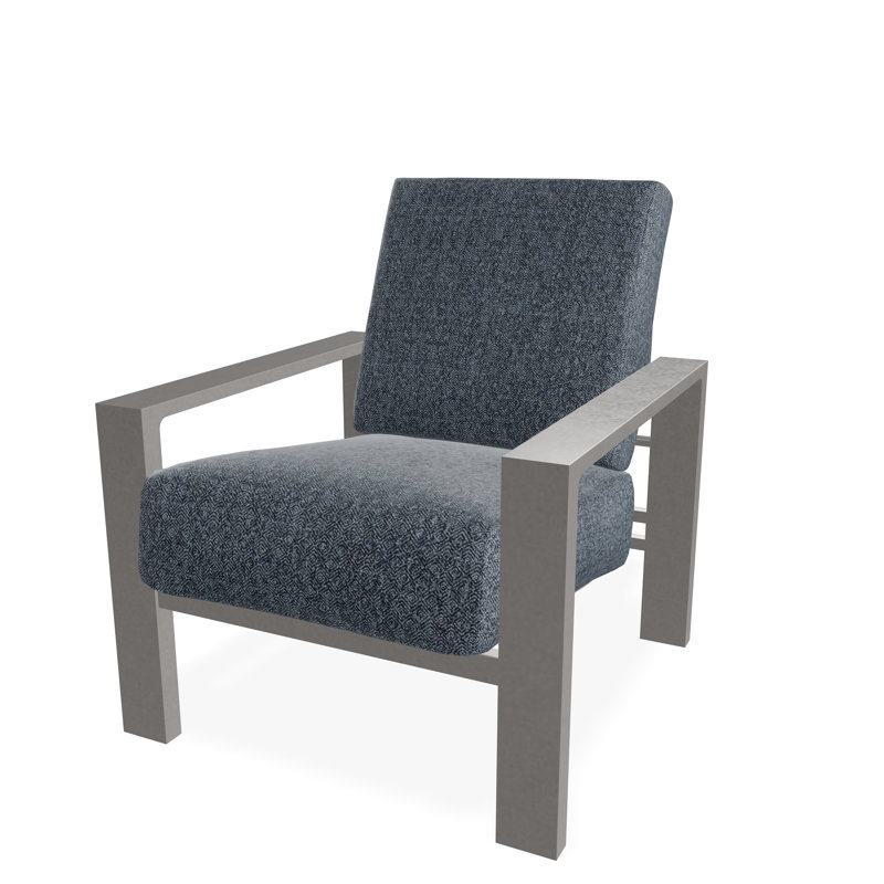 Chaise avec accoudoirs à coussin profond Larssen, Gris chaleureux, Restaurez l'indigo