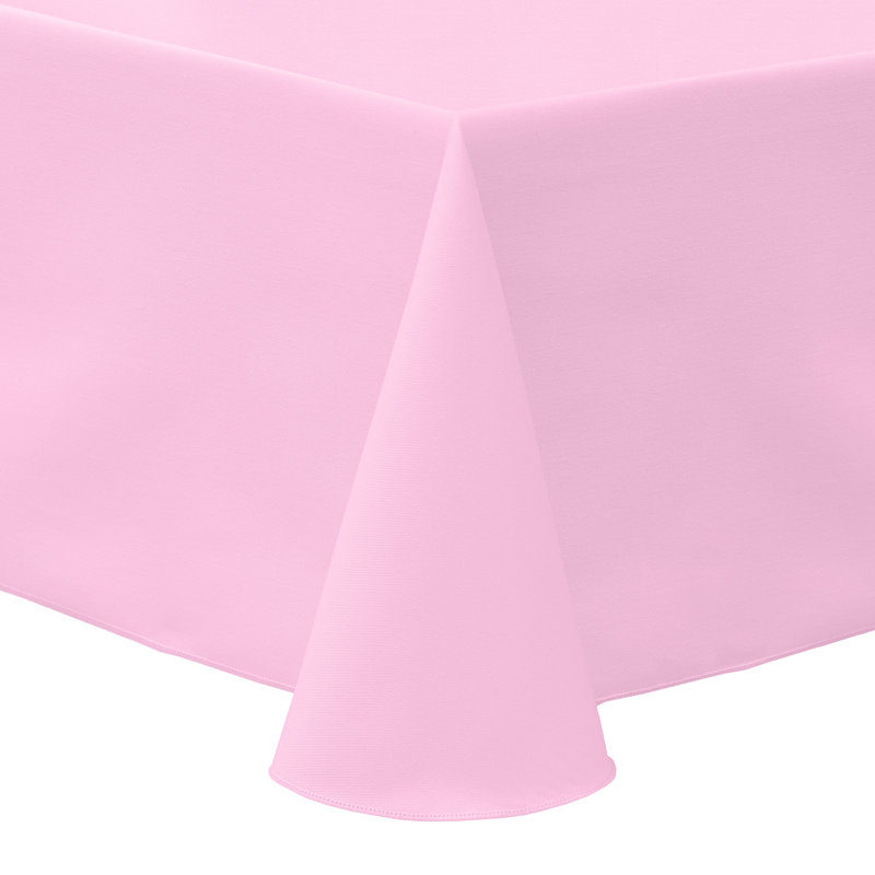 Cotton Twill Rectangular Tablecloth, 10, Light Pink, 132" L x 108" W