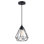 Luminaire suspendu 1 lumière avec finition noire et abat-jour cage en acier