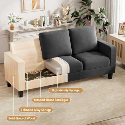 72" Upholstered Sofa Chaise