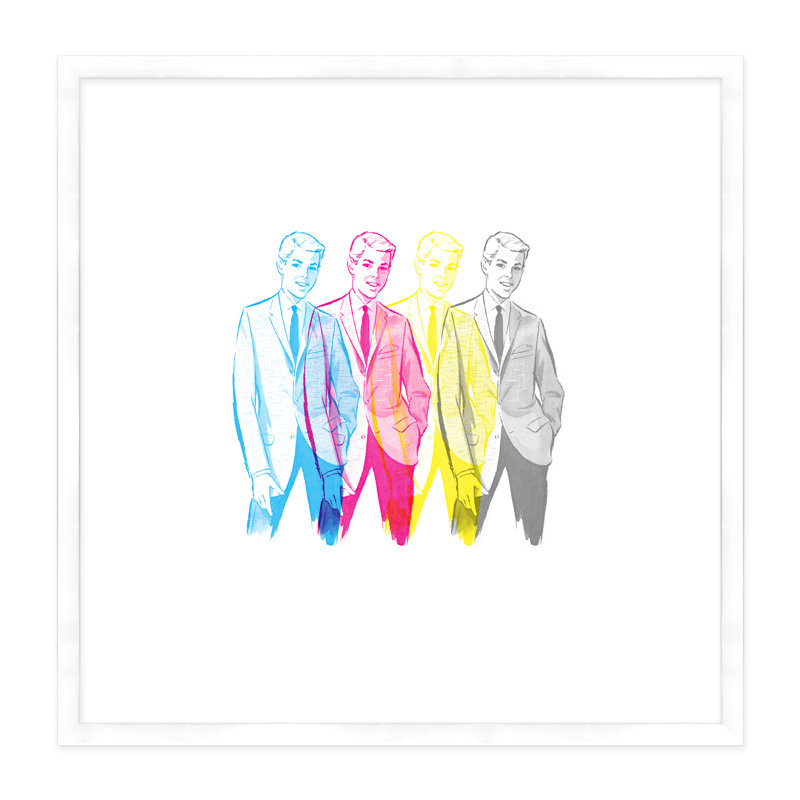 Four Suits - Reproduction de cadre photo, Blanc