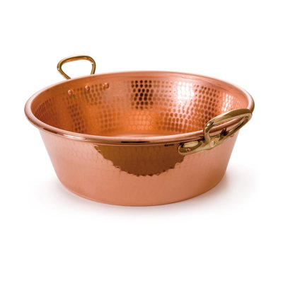 Mauviel 1830 M'PASSION Hammered Copper Jam Pan With Brass Handles, 9.4-Qt