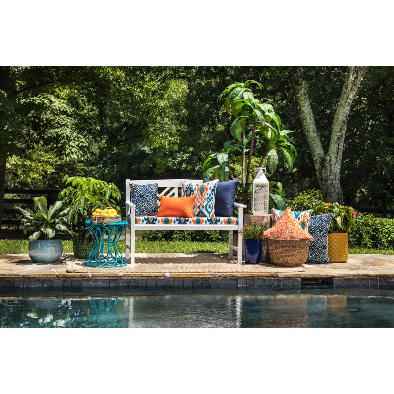 18.5" Orange Polyester Indoor/Outdoor Square Throw Pillows Set