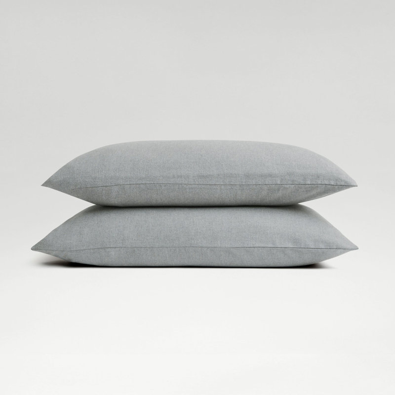 Flannel Marl Pillow Case, Silver, King Pillowcase