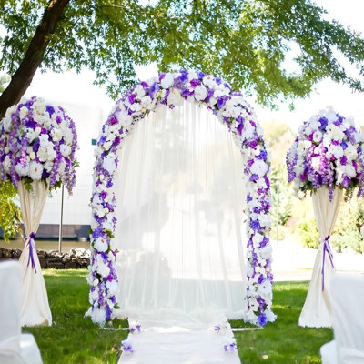 Didadi Wedding Arch 4.6 Feet Wide X 7.9 Feet High,white Metal Pergola Arbor,assemble Freely Lightweight Wide Wedding Garden Arbor Bridal Party Decoration