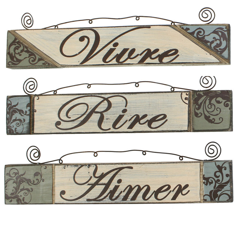 Ensemble de décoration murale citations french rustique