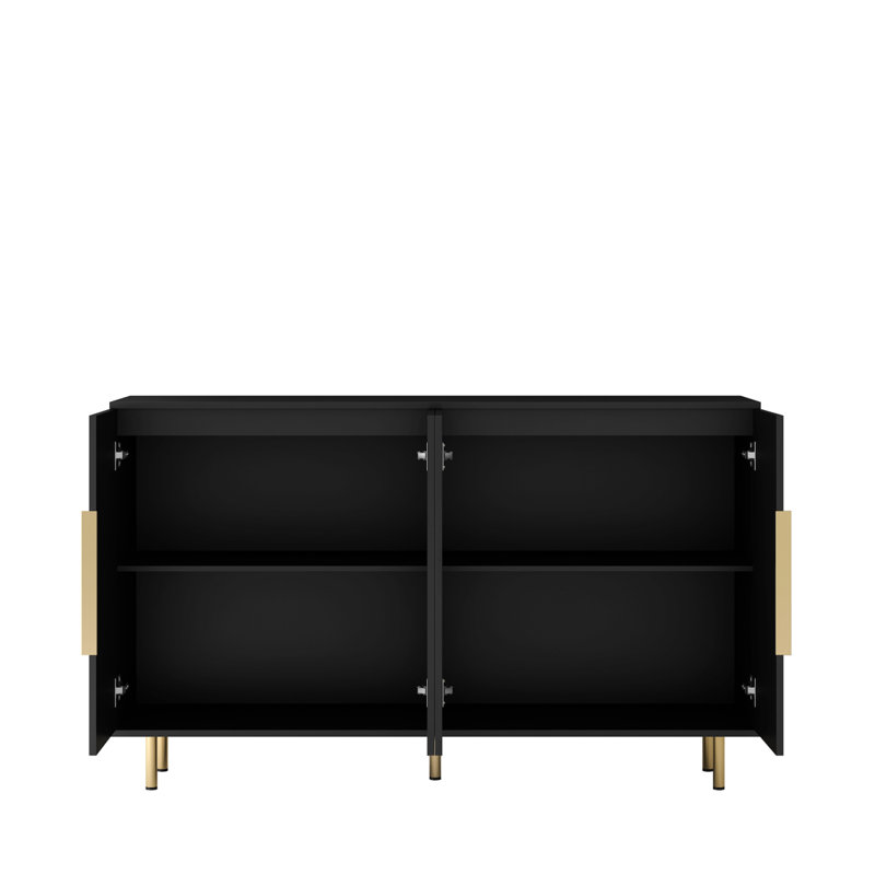 Buffet cannelé avec tablettes réglables pour un décor décoratif