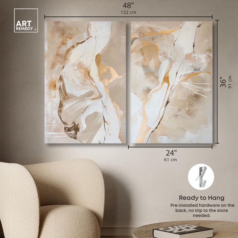 Ensemble de 2 reproductions sur toile Luxe , H 36 po x l 24 po, Toile tendue, Ne s’applique pas
