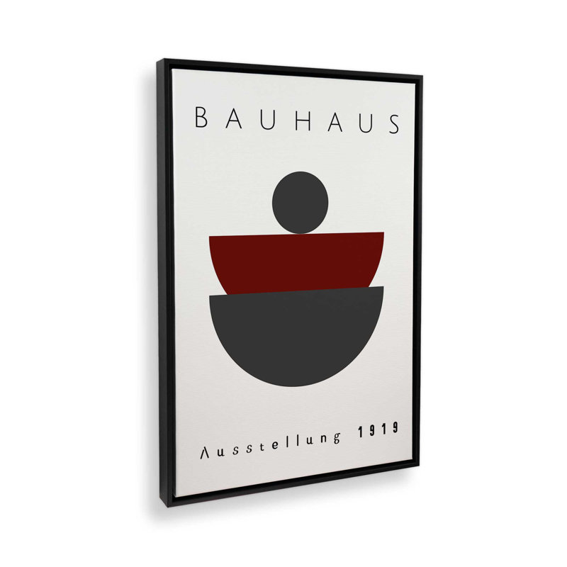 Impression sur toile Bauhaus, Cadre flottant noir satiné, H 18,75 po x l 12,75 po x P 1,75 po