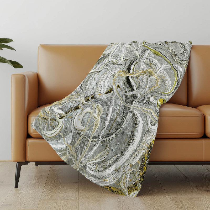 Addison Machine Washable Sherpa Abstract Throw Blanket