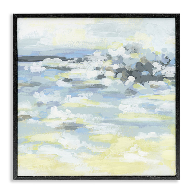 «Citrus Surf Waves», estampe numérique de June Erica Vess, H 17 po x l 17 po, Giclée encadrée noir minuit