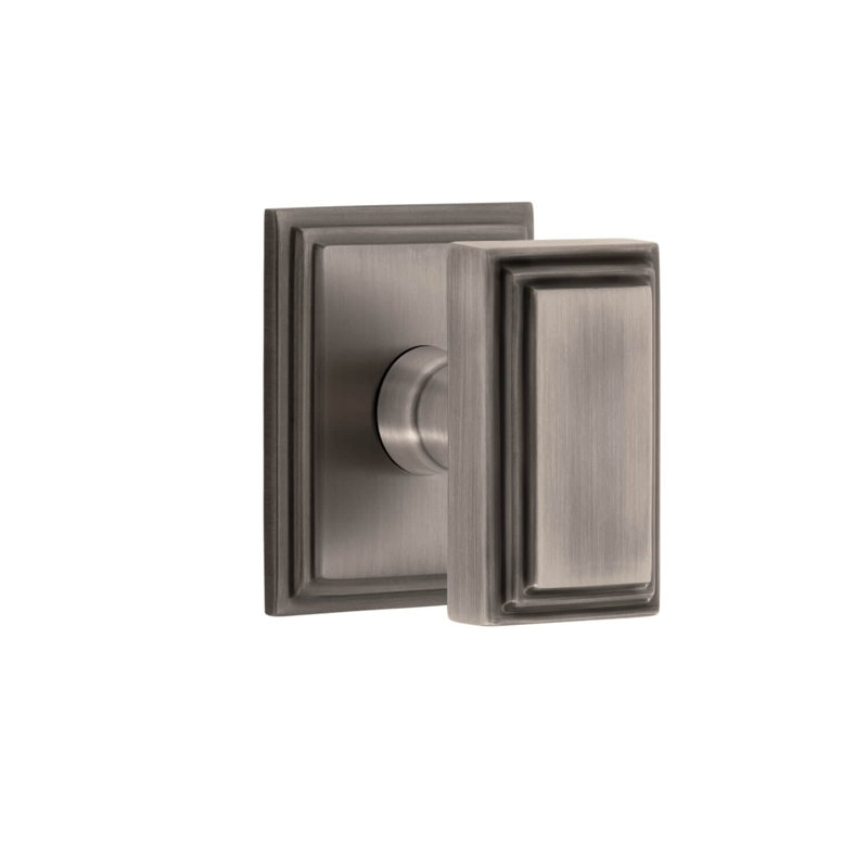 Rosette Grandeur Carré avec bouton de porte Carré, Étain antique, 2.375"