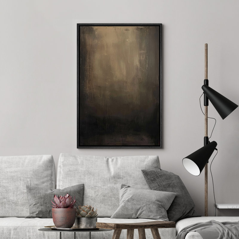 Abstrait, scène pastorale tranquille, paysage, illustrations, Noir, H 24 po x l 16 po