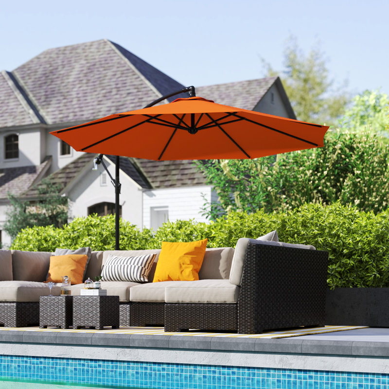 295cm Cantilever Parasol, Black, 250cm H x 295cm W x 295cm D