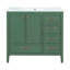 Meuble-lavabo 36 po avec lavabo, armoire de salle de bain avec porte à fermeture en douceur, 4 tiroirs de différentes tailles, structure et pieds en bois massif, un paquet, vert, meubles-lavabos