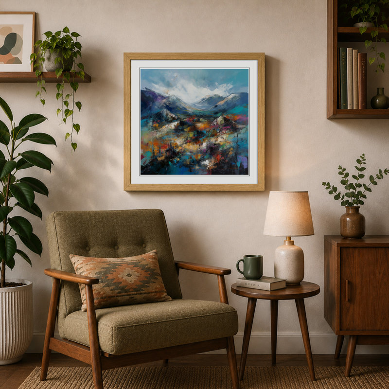 Scotland Abstract Expressionism - Framed Print, Oak