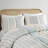 Cotton Printed Comforter Set With Chenille White/Navy-113361593