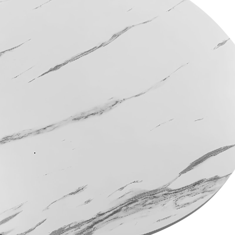 Table de salle à manger Tulip, Blanc, H 29,13 po x L 23,63 po x l 23,63 po, Marbre blanc