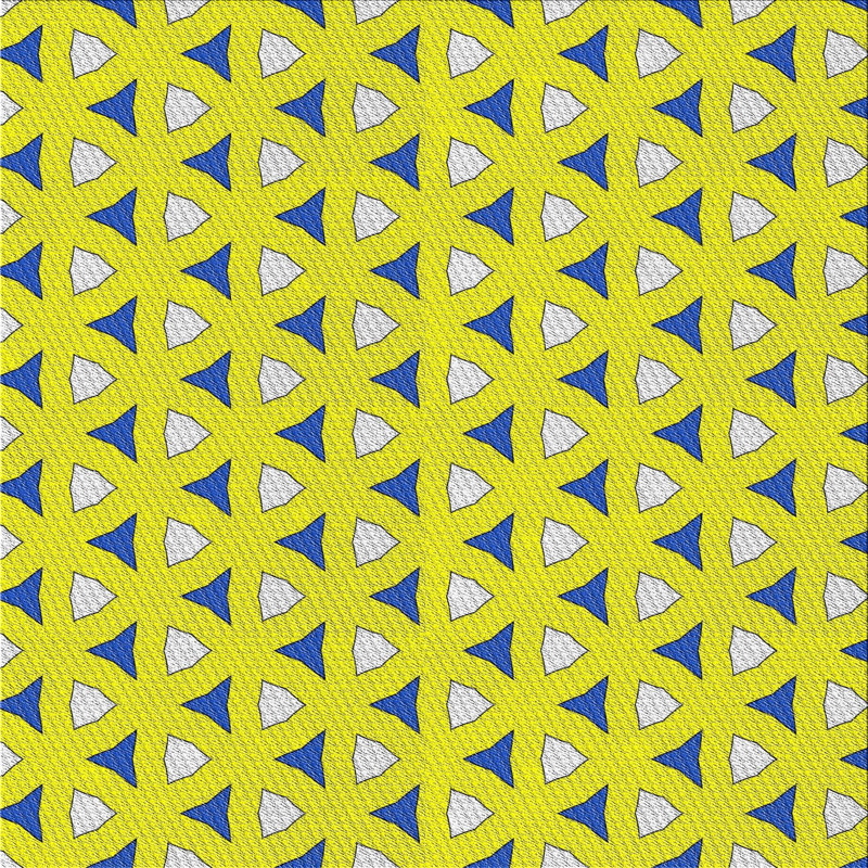 Tapis jaune / bleu Power Loom, Carré 8 pi