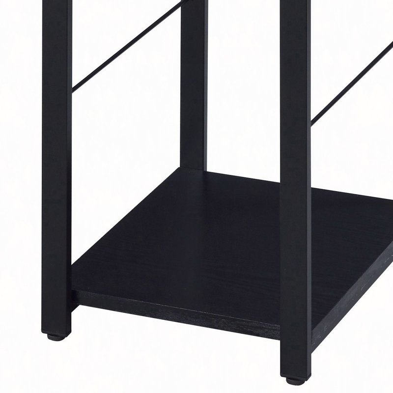 2-Shelf Rectangular Writing Desk, Black, 28.5" H x 47.5" W x 19.5" D
