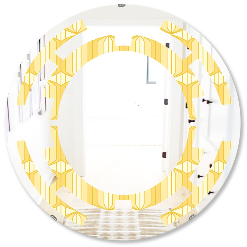 Miroir mural moderne sans cadre, 31,5 po x 31,5 po, Motif ornemental III