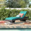 Chaise longue d'extérieur en rotin Convene