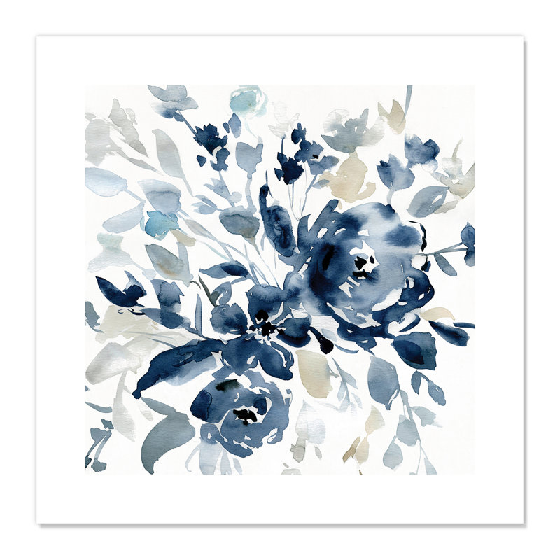 Indigo Garden I - peinture sans cadre, H 20 po x l 20 po x P 0,1 po
