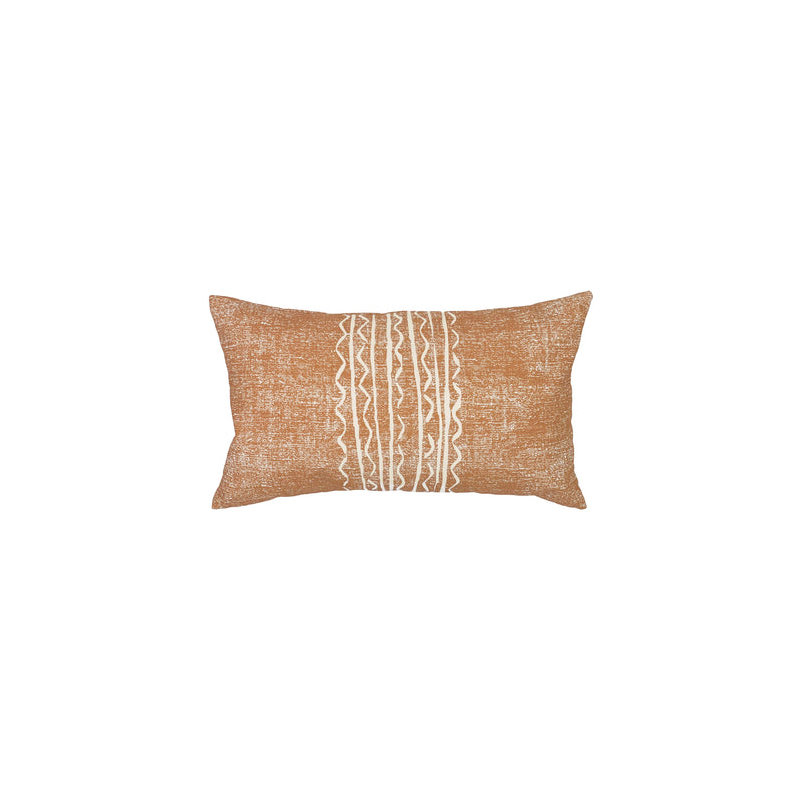 Taie d'oreiller lombaire Niho Tangerine, Orange abstrait