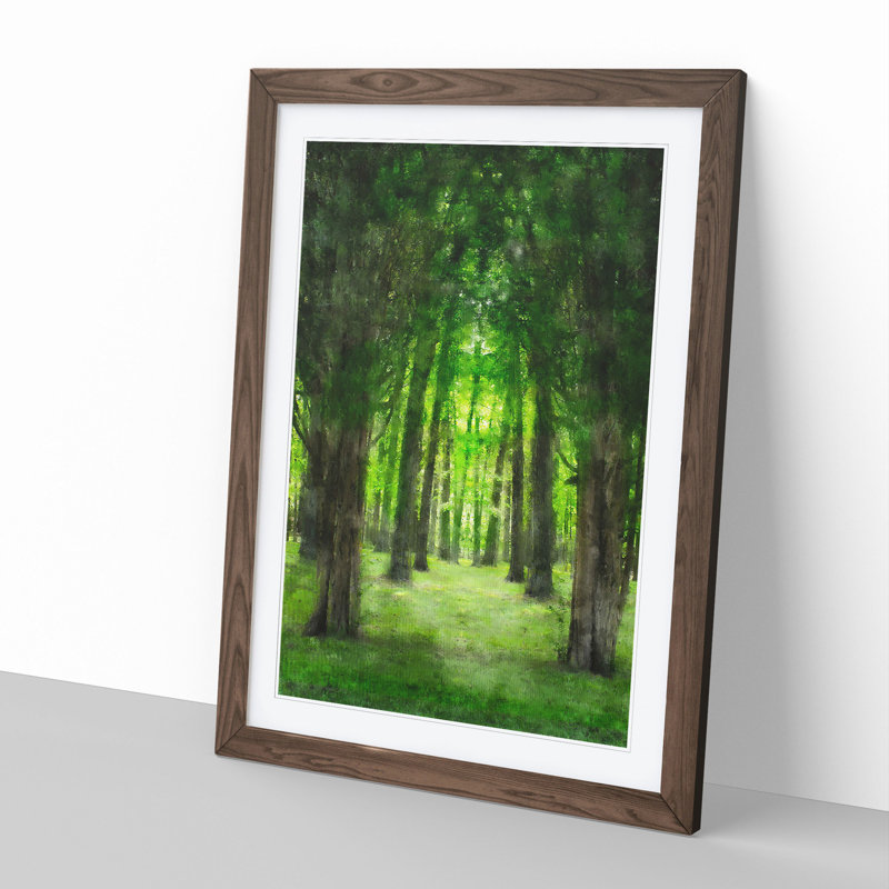 Green Forest Vol.2 - Framed Print, 65cm H x 48cm W x 2cm D, Walnut Framed