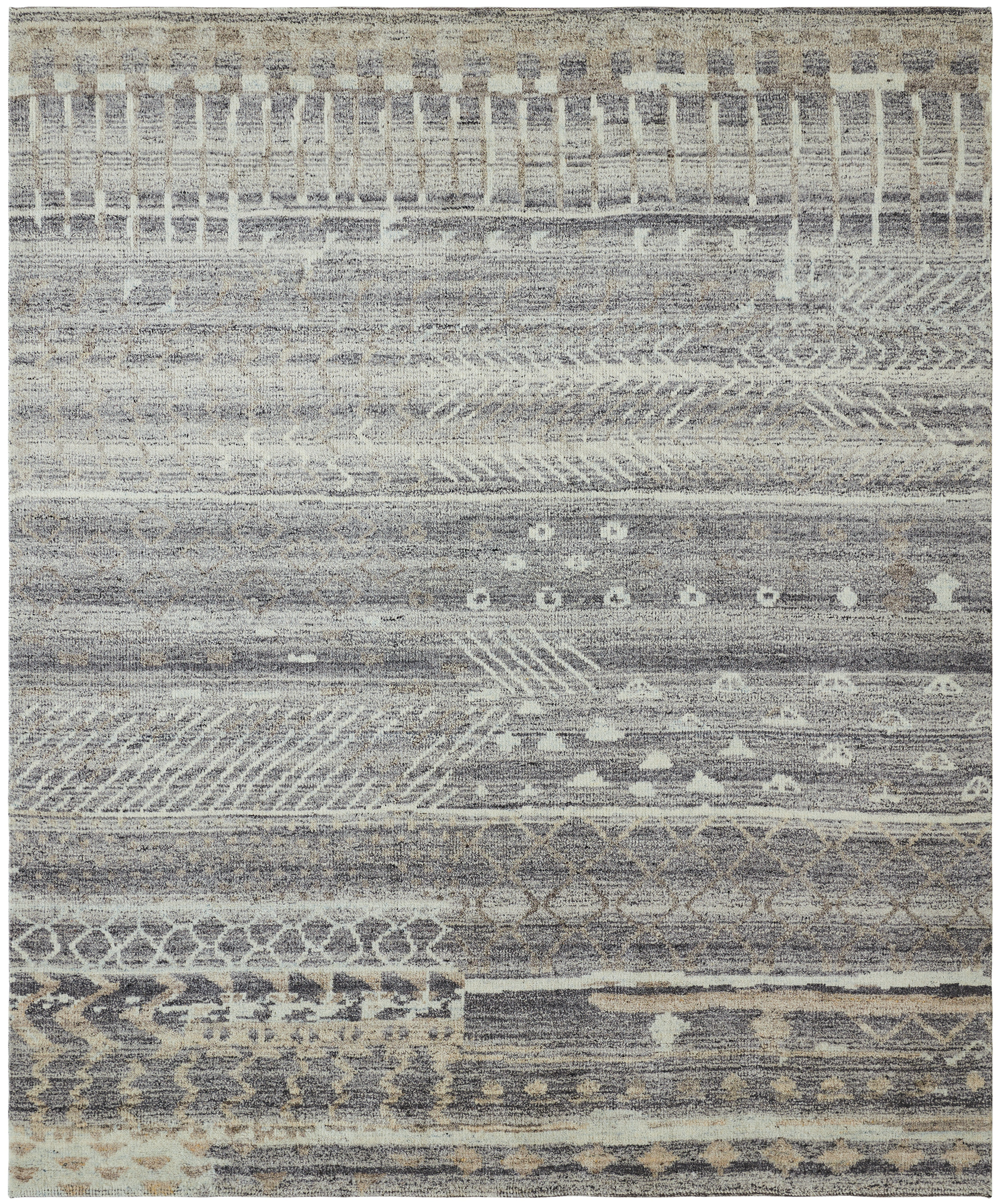 Wildon Home® Harjinder Wool Hand Knotted Area Rug in Slate Sand | Wayfair
