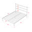 Grand lit plateforme avec 5 pieds en métal Fulton - Magnifique lit thermolaqué noir