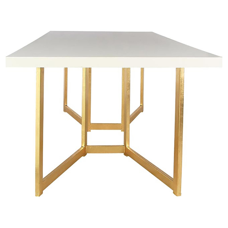 South Hampton 40'' Iron Pedestal Dining Table, Alabaster White