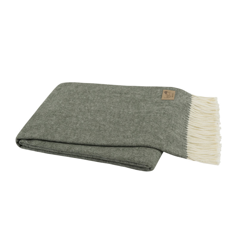 Italian Herringbone Throw Blanket, Hunter