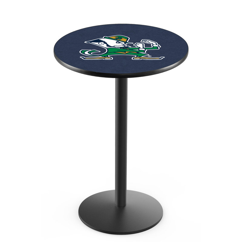 Round Metal Base Dining Table, Black Wrinkle, Notre Dame - ND