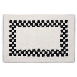 Black Check Hotel Bath Rug