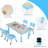 Kids Table and 4 Chair Set, Height Adjustable Toddler Table and Chair Set, Non-Slip Legs, Graffiti Desktop, Large Children Activity Table-88407581