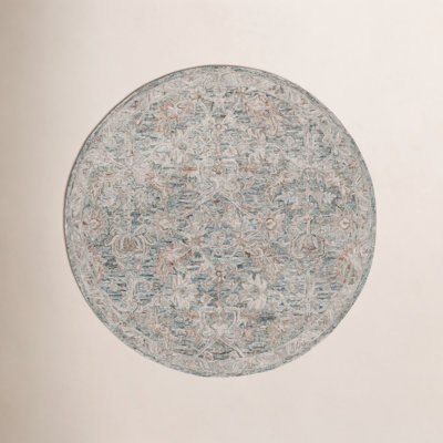 Teal Green Hand-Tufted Wool Oriental Rug