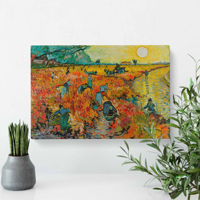 Red Vineyard At Arles by Vincent Van Gogh - Wrapped Canvas Painting