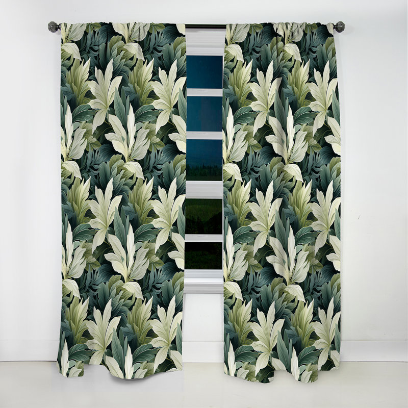 Rideau à motif floral - Rideau floral - 1 panneau, L 52 po x L 108 po